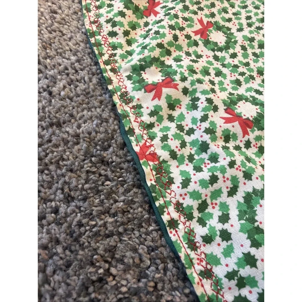 Vtg Christmas‎ Tree Skirt Wreath Pattern 51